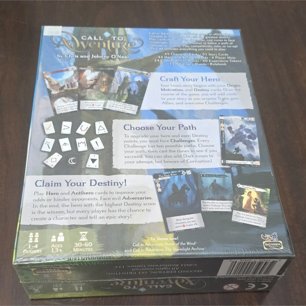 Brotherwise Games Call to Adventure Second Edition Fantasy Board Game 1-4 13+